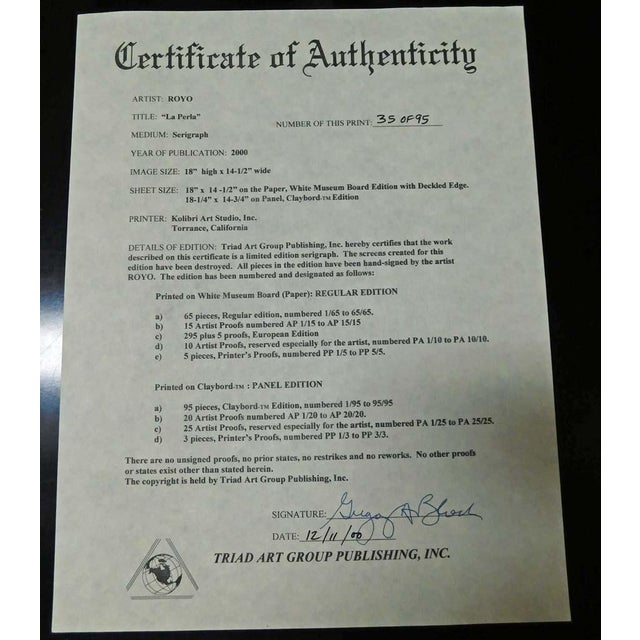 Royo La Perla Hand Signed Art Serigraph on Board H.Signed For Sale In Denver - Image 6 of 6