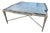 Vintage Louis XVI Style Wrought Iron and Antiqued Mirror Glass Top Coffee Table For Sale