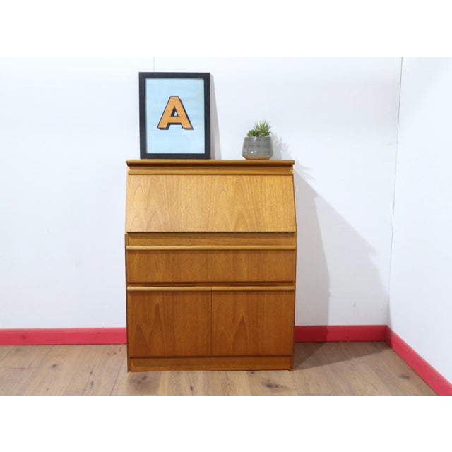 Mid-Century Modern Mid Century Modern Vintage Teak Secreataire Desk For Sale - Image 3 of 12