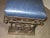 1930s 1930s French Art Deco Iron Bench With Faux Alligator Metallic Cobalt Blue Leather Upholstery For Sale - Image 5 of 6