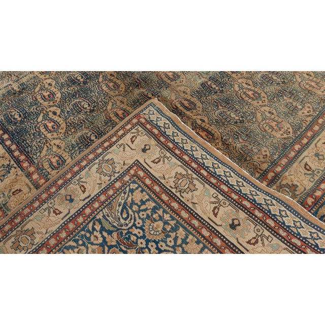 Authentic Persian Meshad Handmade Wool Rug For Sale - Image 4 of 10
