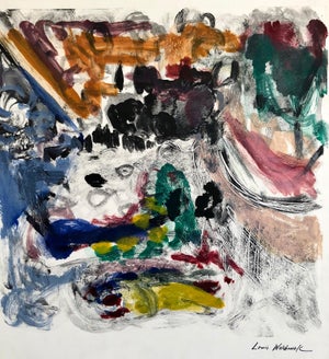 Louis Wolchonok, Abstract Expressionist Oil Painting Modern Monoprint WPA Jewish Artist