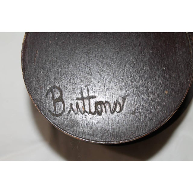 Folk Art Early 20th Century Pair of Folky Thread and Buttons Painted Pantry Boxes For Sale - Image 3 of 5