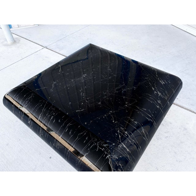 Willy Rizzo 1970s Vintage Faux Marble Coffee Table Styled After Willy Rizzo For Sale - Image 4 of 11