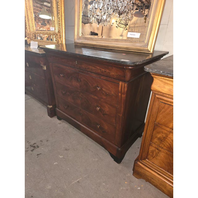 Early 20th Century Louis Philippe Walnut Commode With Marble Top For Sale - Image 5 of 5