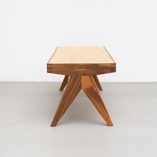 057 Civil Bench in Wood and Woven Viennese Cane by Pierre Jeanneret for Cassina For Sale - Image 18 of 18