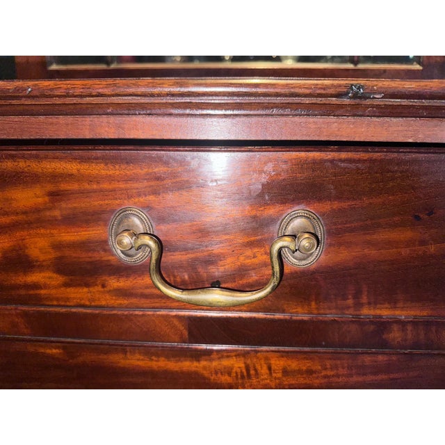 Wood Antique English 19th Century Butler's. Desk With Breakfront on Top For Sale - Image 7 of 12