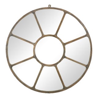 Round Industrial Metal Mirror For Sale