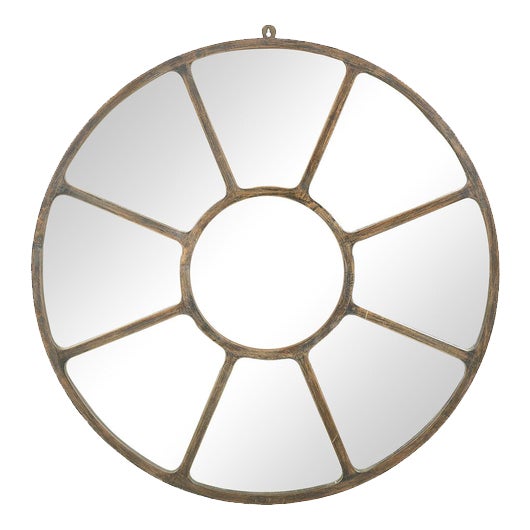 Round Industrial Metal Mirror For Sale