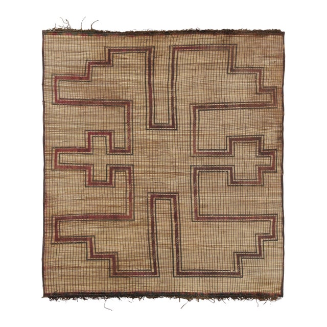 Vintage Moroccan Tuareg Rug With Stepped Tribal Geometry - Rug & Kilim For Sale