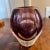 Very beautiful murano hand blown and facetted edge cabinet vase with purple and red colored interior.