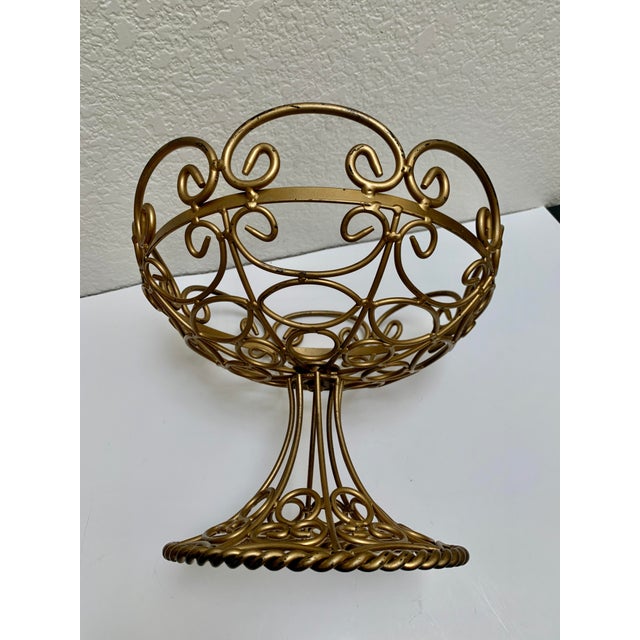 Midcentury Open Weave Metal Decor or Fruit Basket Chairish