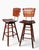 Pair Mid Century Wood Slat Swivel Bar Height Stools by Arthur Umanoff For Sale - Image 12 of 12