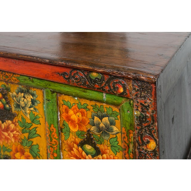 Early 20th Century Painted Tibetan Cabinet For Sale - Image 5 of 8