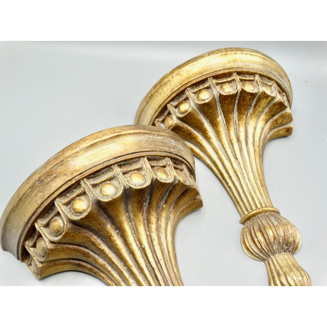 Gold Italian Neoclassical Style Gilt Wall Bracket, a Pair For Sale - Image 8 of 10