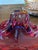 Vintage Chřibská Czech Cranberry Art Glass Pedestal Centerpiece Bowl For Sale - Image 4 of 5