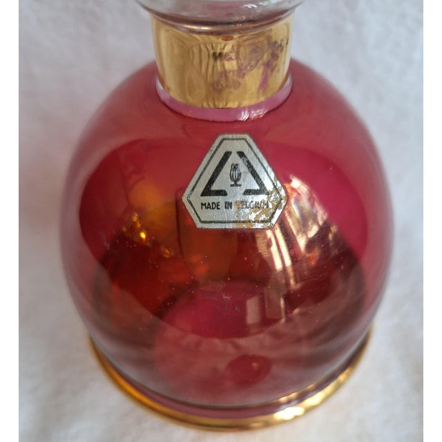 Art Deco Belgian Liqueur Carafe in Pink Tinted Glass, 1930s For Sale - Image 4 of 6