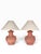 Stylish pair of Terra Cotta pottery vase form table lamps, in excellent, original, clean, and working condition. The lamps...