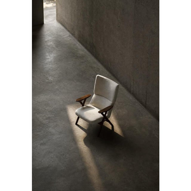 1960s Mid-Century Norwegian Modern Teak and White Bouclé Lounge Chair, 1960s For Sale - Image 5 of 18