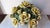 Vintage Italian Capodimonte-Style Porcelain Floral Arrangement Yellow Roses and Green Leaves Set Inside a White Textured Ceramic Basket. For Sale - Image 14 of 16