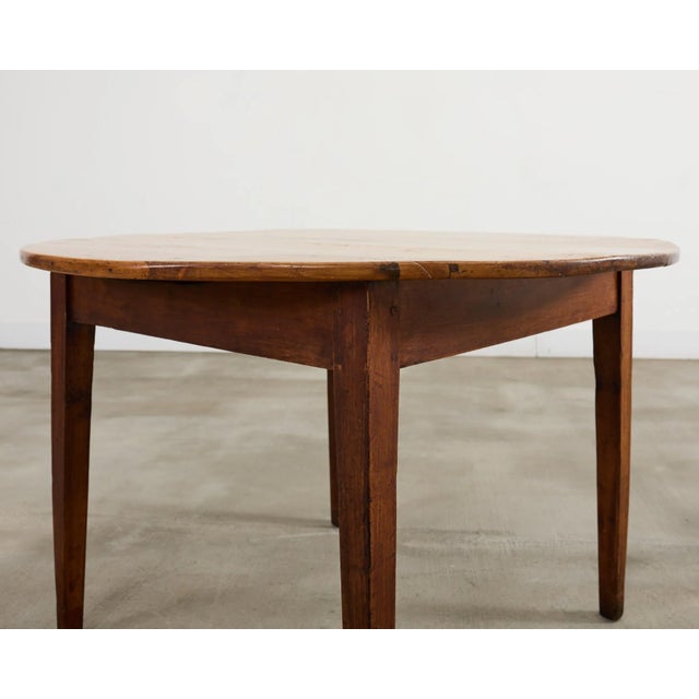 Country English Provincial Round Fruitwood Farmhouse Dining Table For Sale - Image 12 of 17