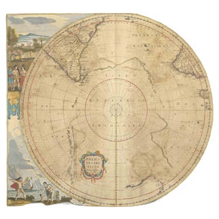 Johannes Janssonius, Polus Antarcticus, Etching, 1650s For Sale
