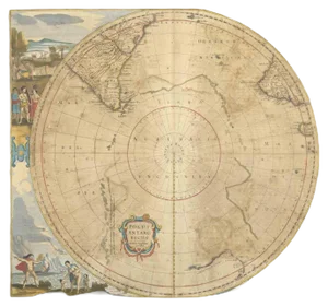 Johannes Janssonius, Polus Antarcticus, Etching, 1650s