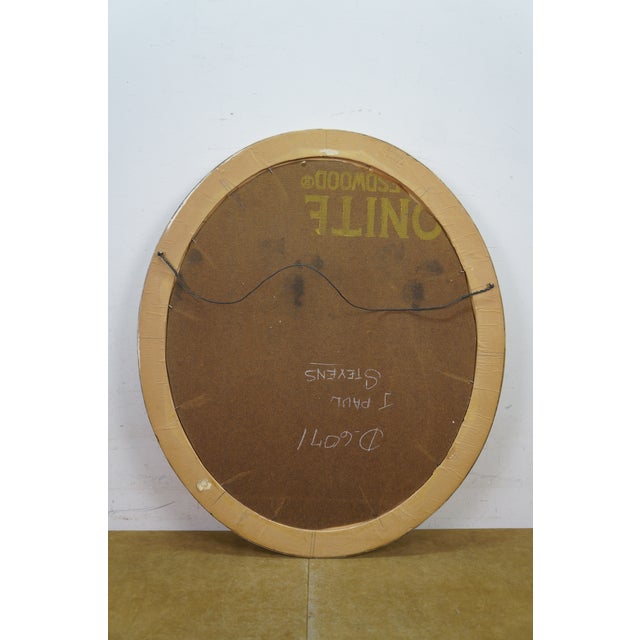 Late 20th Century J Paul Stevens Girl in Cloak Oval Portrait Oil Painting on Board 28" For Sale - Image 9 of 10