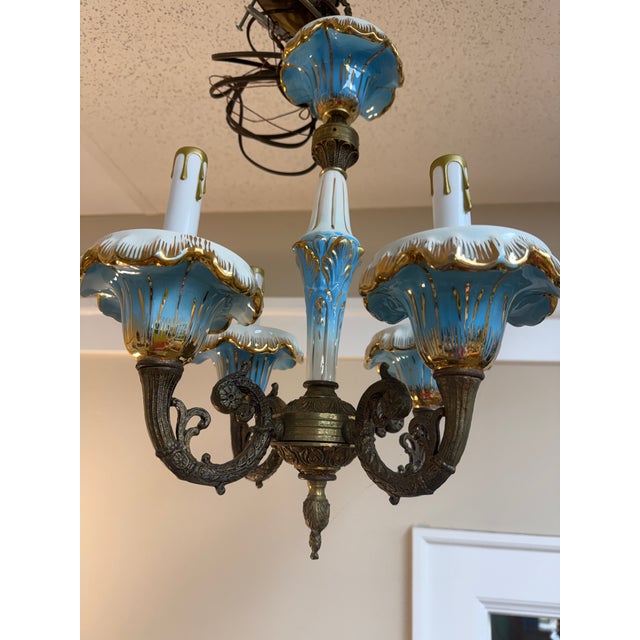 This chandelier came out of a powder room of a home from the early 1920's. It is in perfect condition and would is make a...