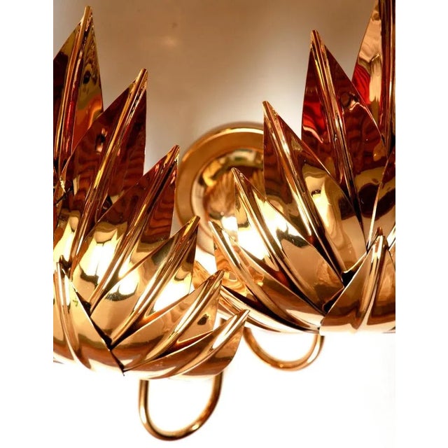 Large Gilt Brass Palm Wall Lamp from Maison Jansen, 1970s For Sale - Image 13 of 18