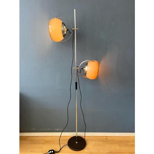 Very rare space age mushroom floor lamp by the Dutch brand Hala. The acrylic glass mushroom shades can be turned in any...