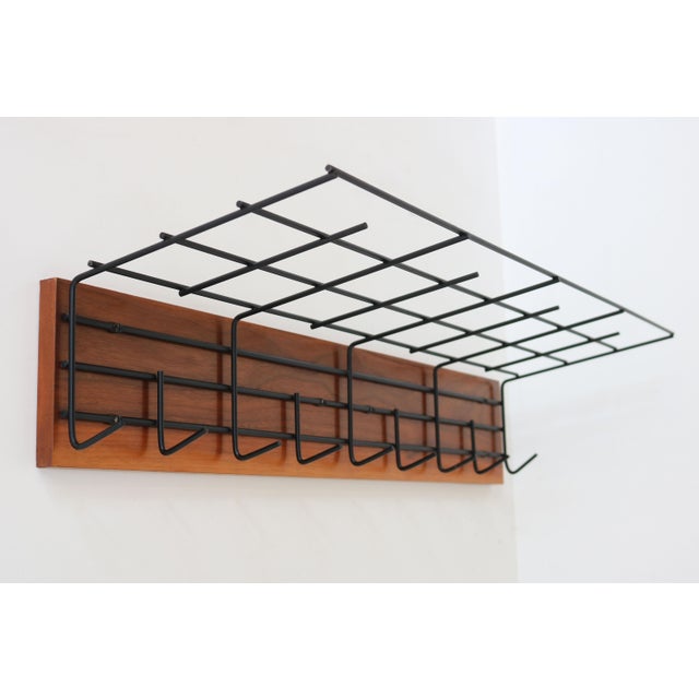 Black Dutch Coat Rack in Teak and Metal by Tjerk Reijenga for Pilastro, 1950 For Sale - Image 8 of 8