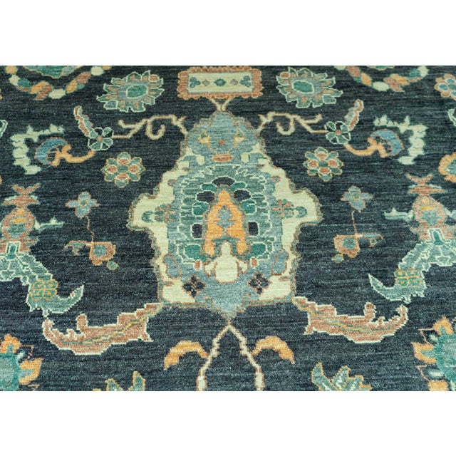 Early 21st Century Turkish Oushak Antique Look Rug 13'6" x 18'4" #20077 For Sale - Image 5 of 8