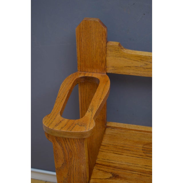 1900 - 1909 Arts and Crafts English Oak Hall Bench, 1900 For Sale - Image 5 of 12