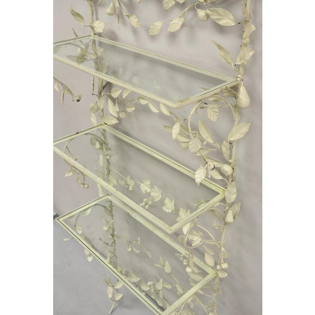Mid 20th Century Vintage Italian Hollywood Regency Iron Tole Metal Fruit Vine Wall Hanging Shelf For Sale In Philadelphia - Image 6 of 12