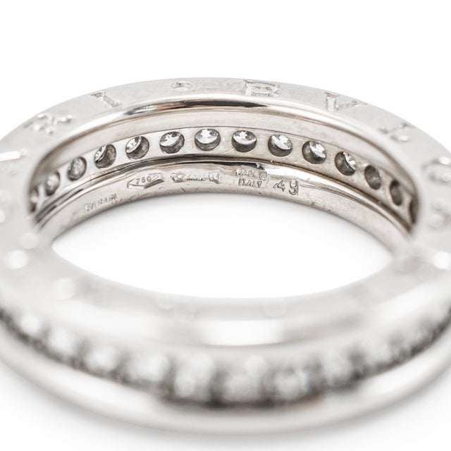 Bvlgari b.zero1 18k White Gold Pavé Diamond Band Ring, Size 5 For Sale In Houston - Image 6 of 8