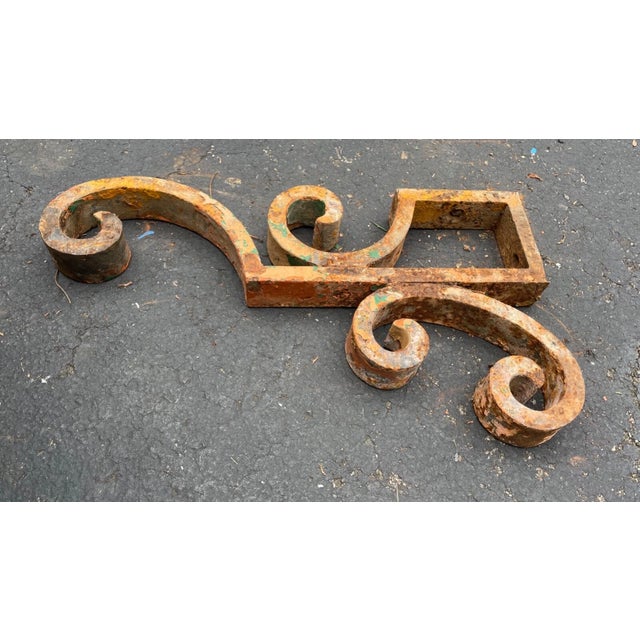 Share Large Antique 1800s Cast Iron Architectural Salvage Corbel Bracket Church Sconce For Sale - Image 4 of 7