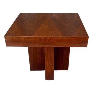 Vintage Mid Century Walnut Side Table Attributed to Milo Baughman For Sale
