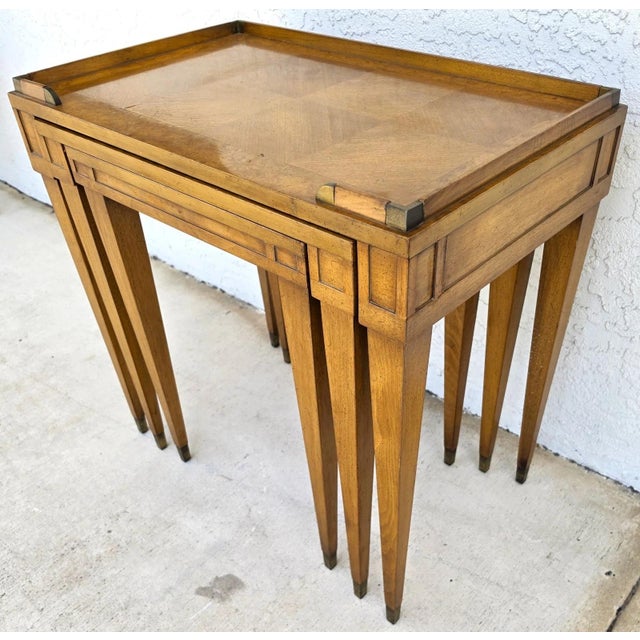 1960s 1960s Mid Century Modern Walnut Nesting Tables by Heirloom Weiman Collection For Sale - Image 5 of 18