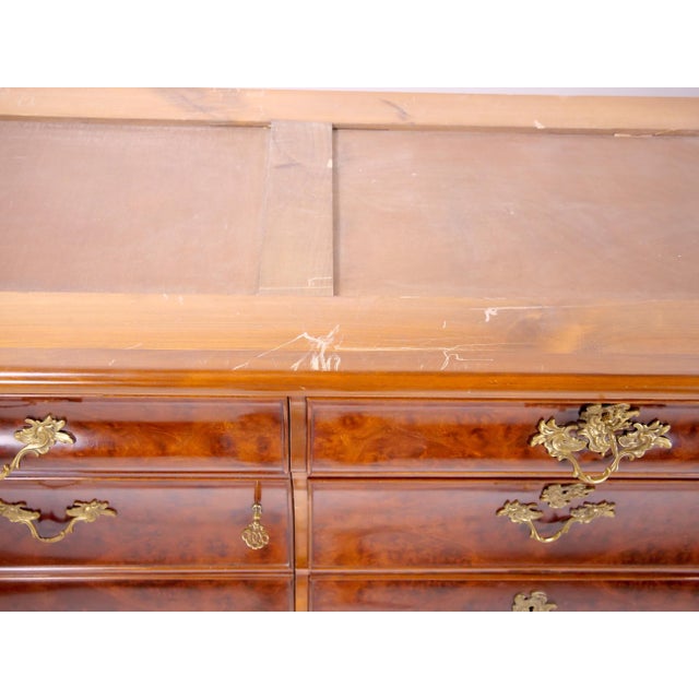 Exceptional & Large Two Part Dutch Baroque Walnut Vitrine / China Cabinet For Sale - Image 13 of 14