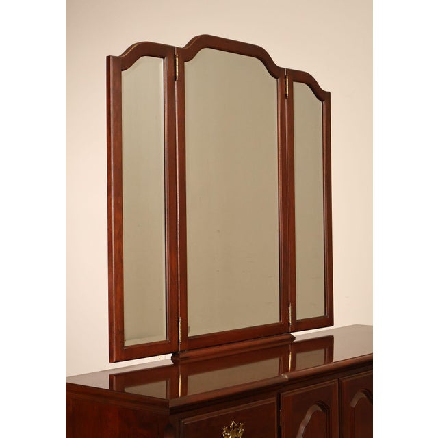 Late 20th Century Pennsylvania House Chippendale Style Cherry Long Dresser with Mirror For Sale - Image 5 of 18