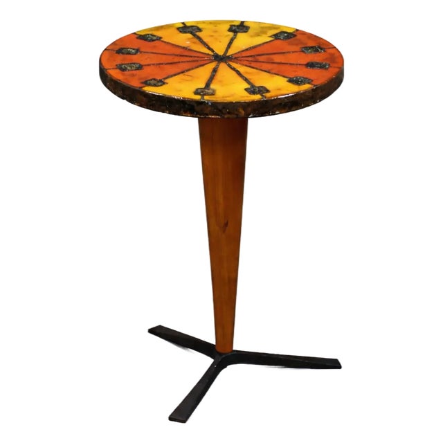 1960s Aldo Londi Bitossi Ceramic Side Table For Sale