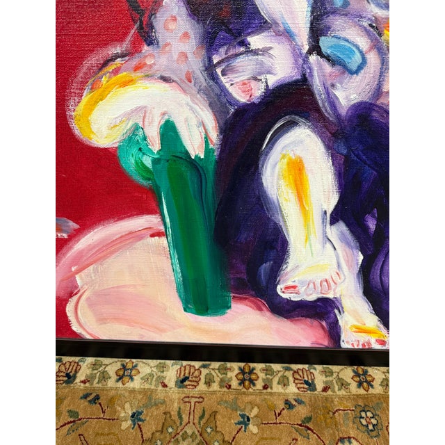 Hans Giesen Portrait of a Woman in Chair Signed Painting, Circa 1989 For Sale - Image 10 of 12
