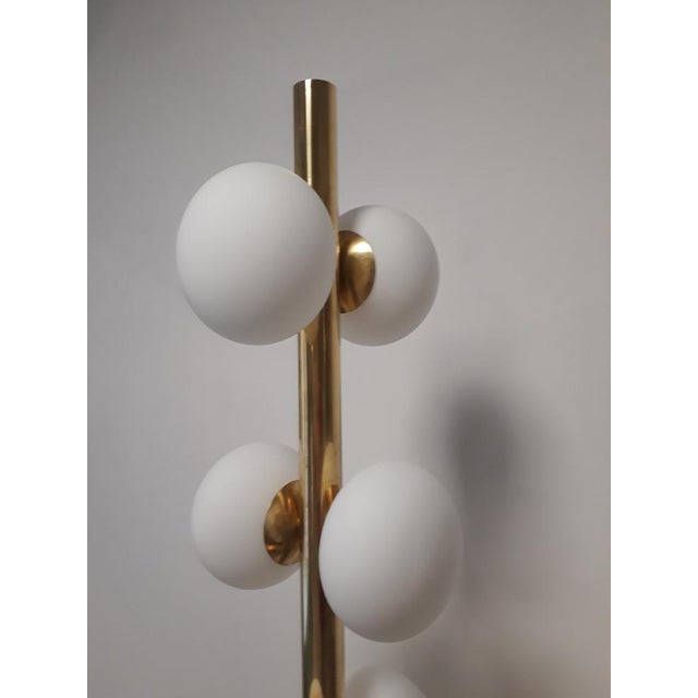 Brass Floor Lamp with Oval Glasses For Sale - Image 4 of 14