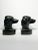 1950s 1950s Mid-Century Vintage Frankoma Pottery Black Onyx Dog Bookends - Pair For Sale - Image 5 of 8