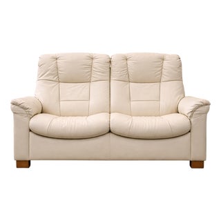 Modern Leather Sofa with Folding Backrest, 1990s For Sale