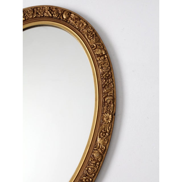 Mid-Century Modern Mid-Century Oval Gilt Wall Mirror For Sale - Image 3 of 10