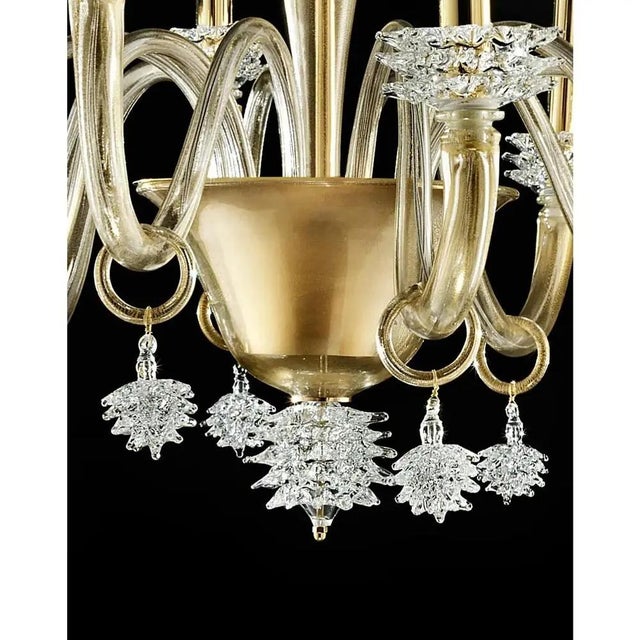 Contemporary Venetian Rostrato Murano Glass Chandelier by Simoeng for Simoeng For Sale - Image 3 of 8