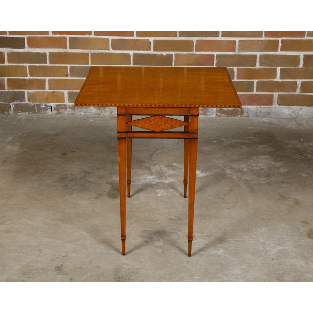 Brown French 19th Century Burlwood Folding Table with Inlaid Accents and Diamond Motif For Sale - Image 8 of 12