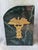 Vintage Medical Caduceus Green Italian Marble Heavy Bookends a Pair For Sale - Image 4 of 16
